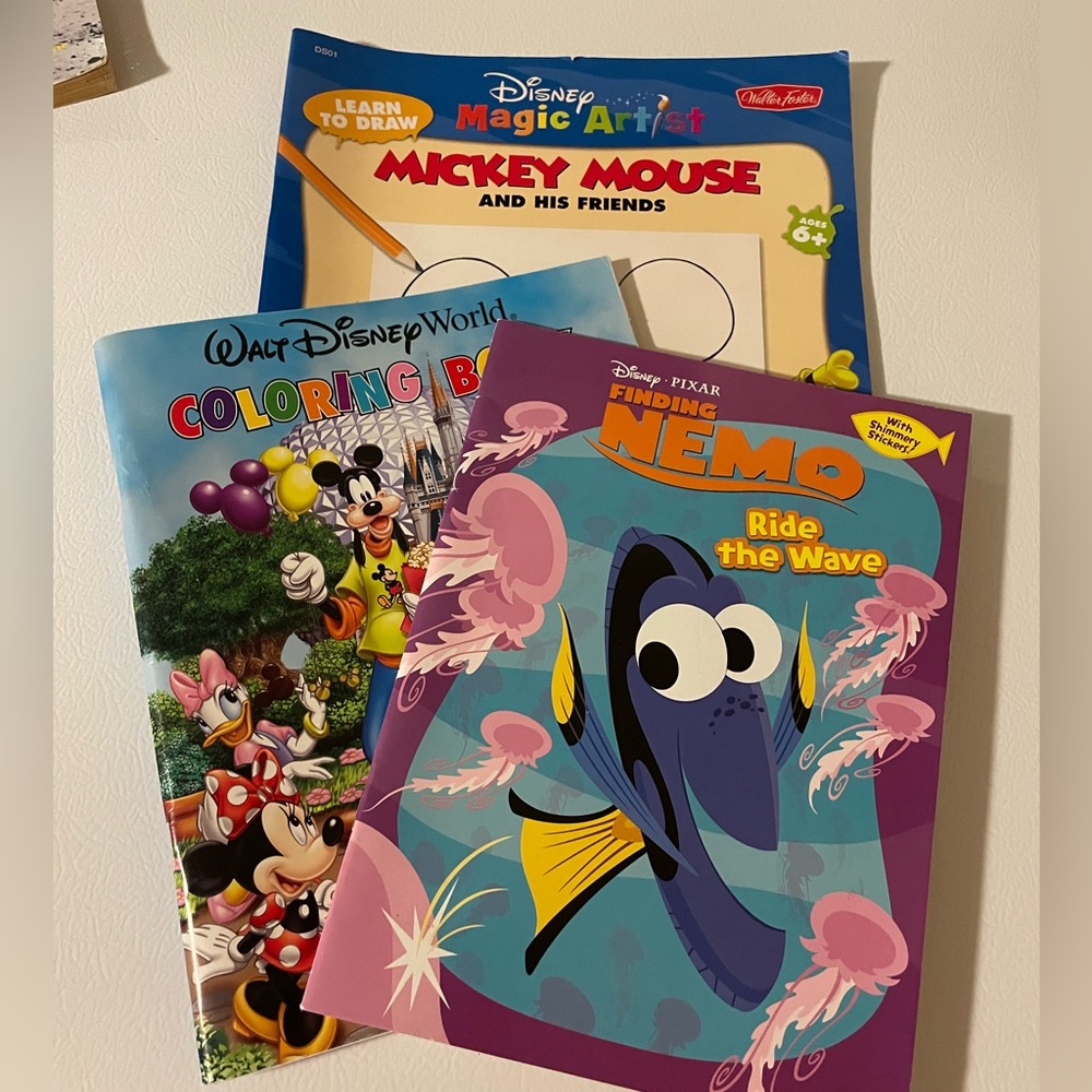 Three Disney activity books